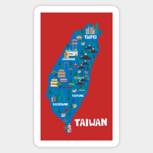 Taiwan Illustrated Map Sticker